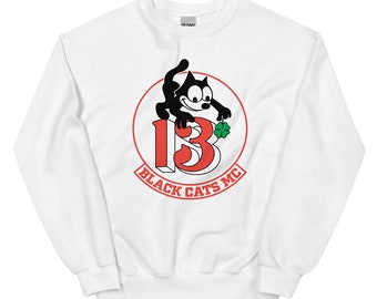 Black Cats MC Vintage Style Unisex Sweatshirt | Felix The Cat Crewneck
