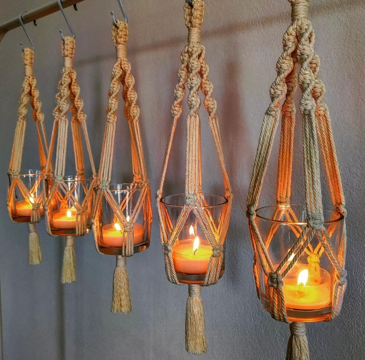 Beautiful Macrame Candle Holders Etsy