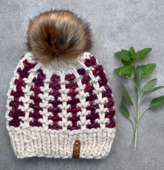 Luxury Beanie 100% Merino Wool, Fun Faux Fur Pom! - Etsy
