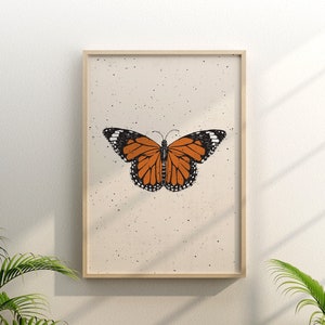 Monarch butterfly print, monarch printable, boho butterfly, butterfly nursery, boho girls room prints, dorm decor for girls boho