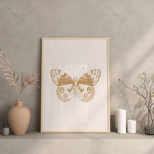 Butterfly art print, boho wall art, neutral butterfly art, digital print, boho girls nursery, butterfly poster vintage, butterfly pictures