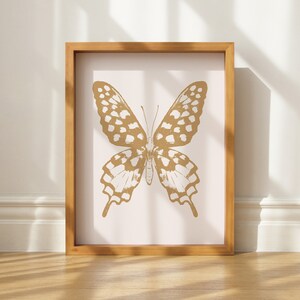 Butterfly art print, boho wall art, neutral wall art, digital print, nursery printable, butterfly poster vintage, butterfly wall decor