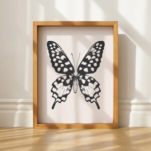 Butterfly art print, boho wall art, neutral wall art, digital print, nursery printable, butterfly poster vintage, butterfly wall decor