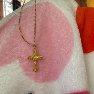 handmade gold cross necklace