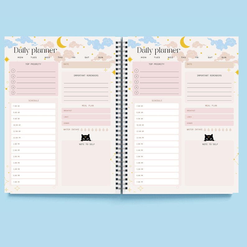Cute Celestial Daily Planner | Printable Stationery | Instant Download ...