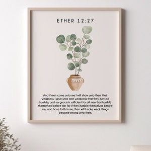 Ether 12:27 Wall Art - Eucalyptus - Boek van Mormon Wall Art - LDS Wall Art - LDS Gifts