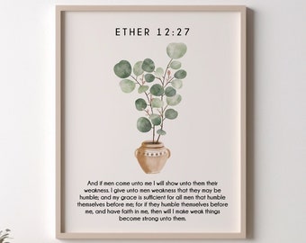 Ether 12:27 Wall Art - Eucalyptus - Book of Mormon Wall Art - LDS Wall Art - LDS Gifts