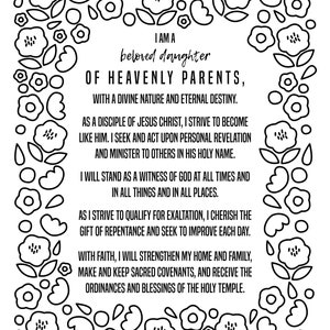 Printable Young Women Theme Coloring Page
