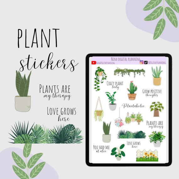Plant Stickers Goodnotes Pngs. Etsy