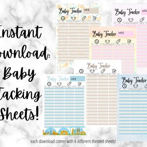 Baby Tracking Sheets Instant Download
