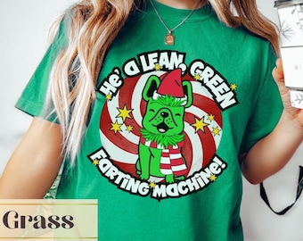 French bulldog Christmas shirt, funny Frenchie xmas tee, mean green frenchie christmas tshirt, funny Christmas movie shirt for dog lovers