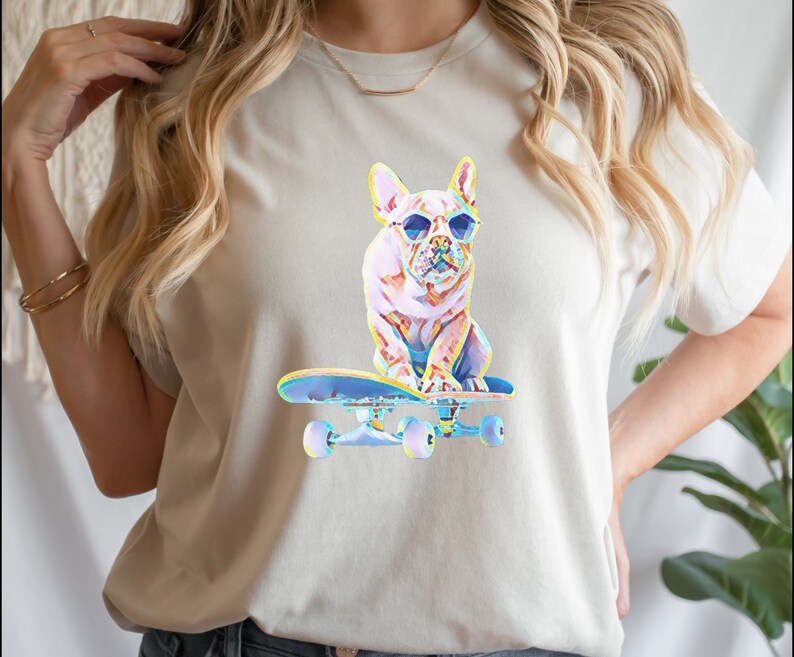 French Bulldog Skateboarding Shirt, Funny Frenchie Tshirt, Frenchie