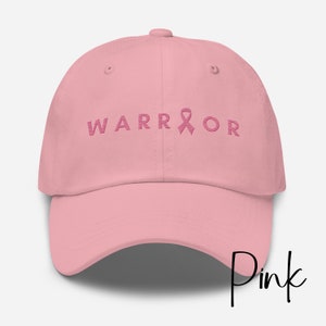 Cancer Warrior baseball hat, pastel breast cancer hat, embroidered warrior hat, breast cancer, cancer patient, chemo hat, pink ribbon hat