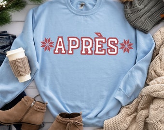 Womens ski sweatshirt, apres sweater, ski lover gift, ski sweatshirt, winter sweater, retro ski, girls ski trip, vintage style ski pullover