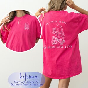 Sarcastic no more fucks to give Comfort Colors Shirt, Gothic floral Skeleton hand shirt, adult humor gift, zero f*cks to give funny tshirt zdjęcie 3
