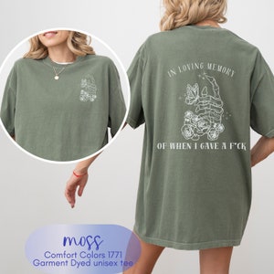 Sarcastic no more fucks to give Comfort Colors Shirt, Gothic floral Skeleton hand shirt, adult humor gift, zero f*cks to give funny tshirt zdjęcie 4