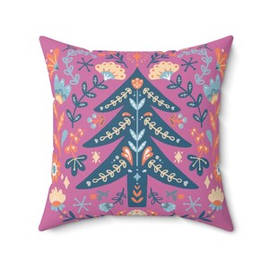 Christmas throw pillow, Scandinavian throw pillow, Nordic christmas accent pillow, Swedish Christmas  pillow, folk art pillow, hygge gift