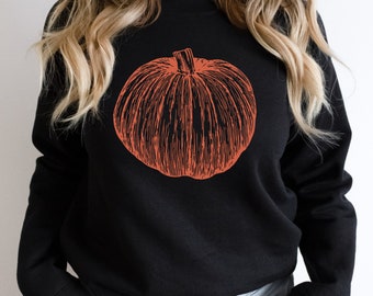 Vintage Pumpkin sweatshirt, Halloween sweatshirt, Farm Fresh Pumpkins, Autumn Pullover, Fall Sweater, Thanksgiving sweatshirt, line drawing