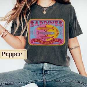 sardines y2k shirt, canned fish graphic tee, sardine aesthetic, tinned fish shirt, coastal grandma, Portuguese t shirt, trendy summer tees