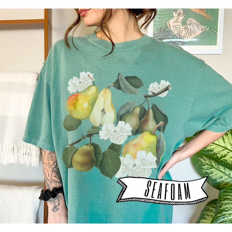 Pear Shirt, Botanical Comfort Colors Tshirt, Cottagecore Pears Tshirt