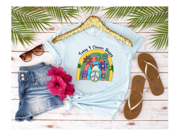 Today I Choose Peace Hippie Retro Rainbow T-Shirt Today I Choose Peace Hippie Retro Rainbow T-Shirt