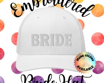 Bride Hat Bride Trucker Hat Embroidered white Bride Hat Embroidered Bride Baseball Hat bride Bachelorette Hat bride gift bride to be hat
