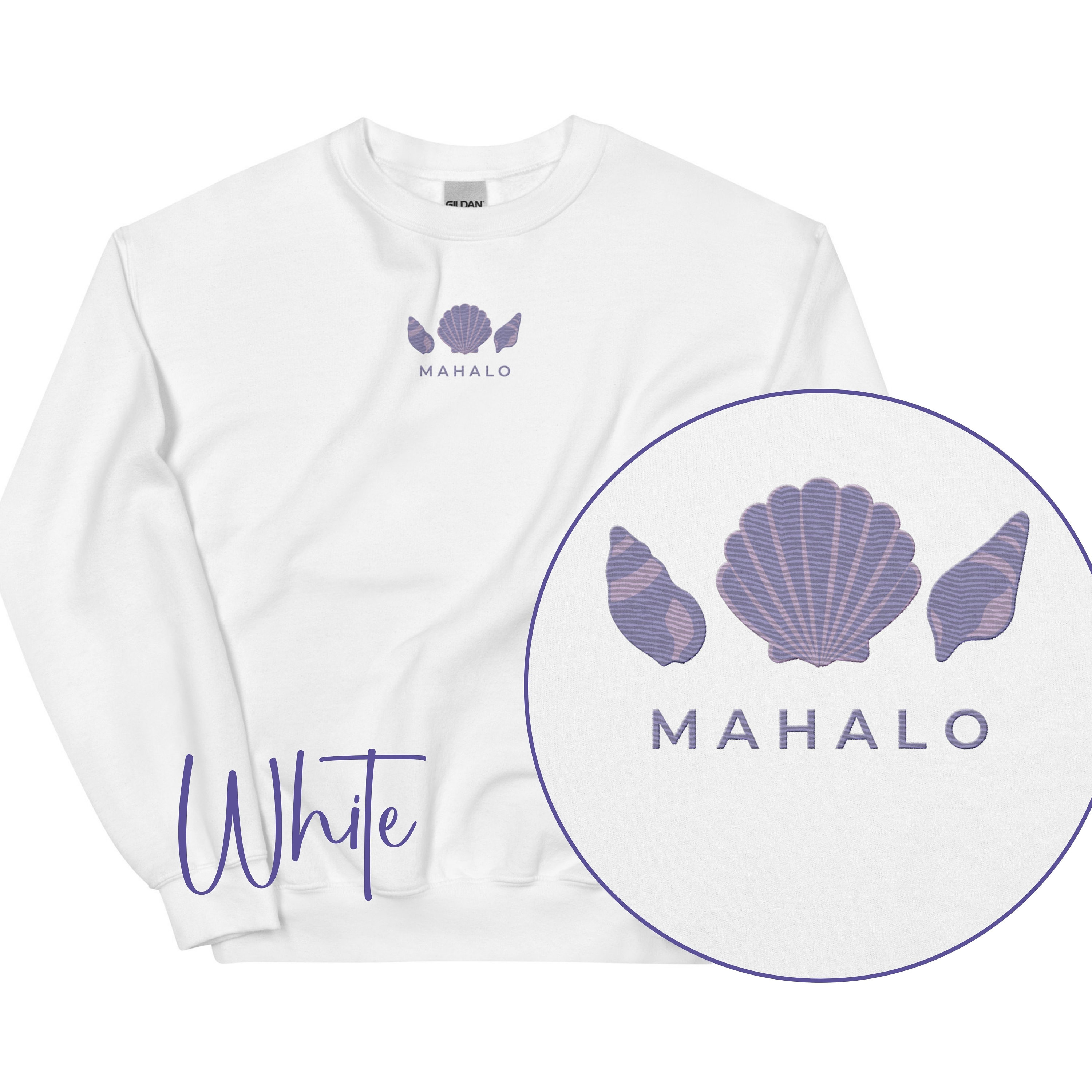 Mahalo Embroidered Sweatshirt, Hawaiian Heritage Pullover, Women's