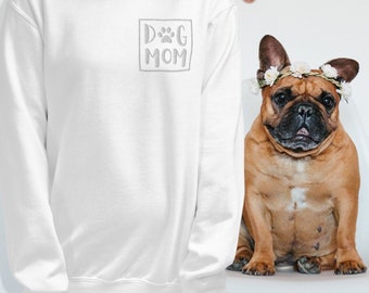 Embroidered dog mom sweatshirt, dog sweatshirt, dog mama sweatshirt, dog lover sweater, dog mom gift, dog owner pullover, dog mom crewneck