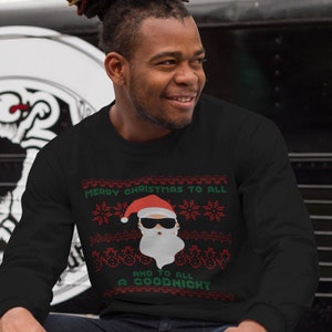 Mens Ugly Christmas Sweatshirt, Merry Christmas, cool Santa Sweatshirt, retro  Christmas Sweater, gifts for husband, ugly sweater party