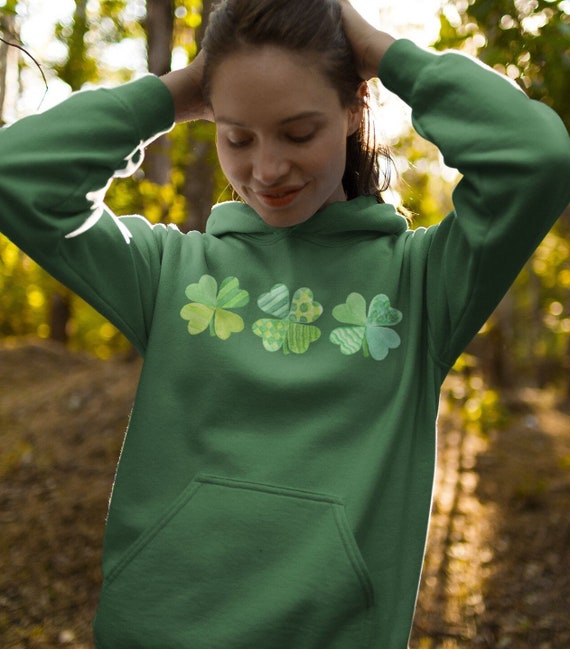 Shamrock Hoodie | Watercolor Shamrocks Sweatshirt | Lucky Hoodie| St Patricks Hoodie | St. Patricks Oversized Hoodie | Irish Hoodie