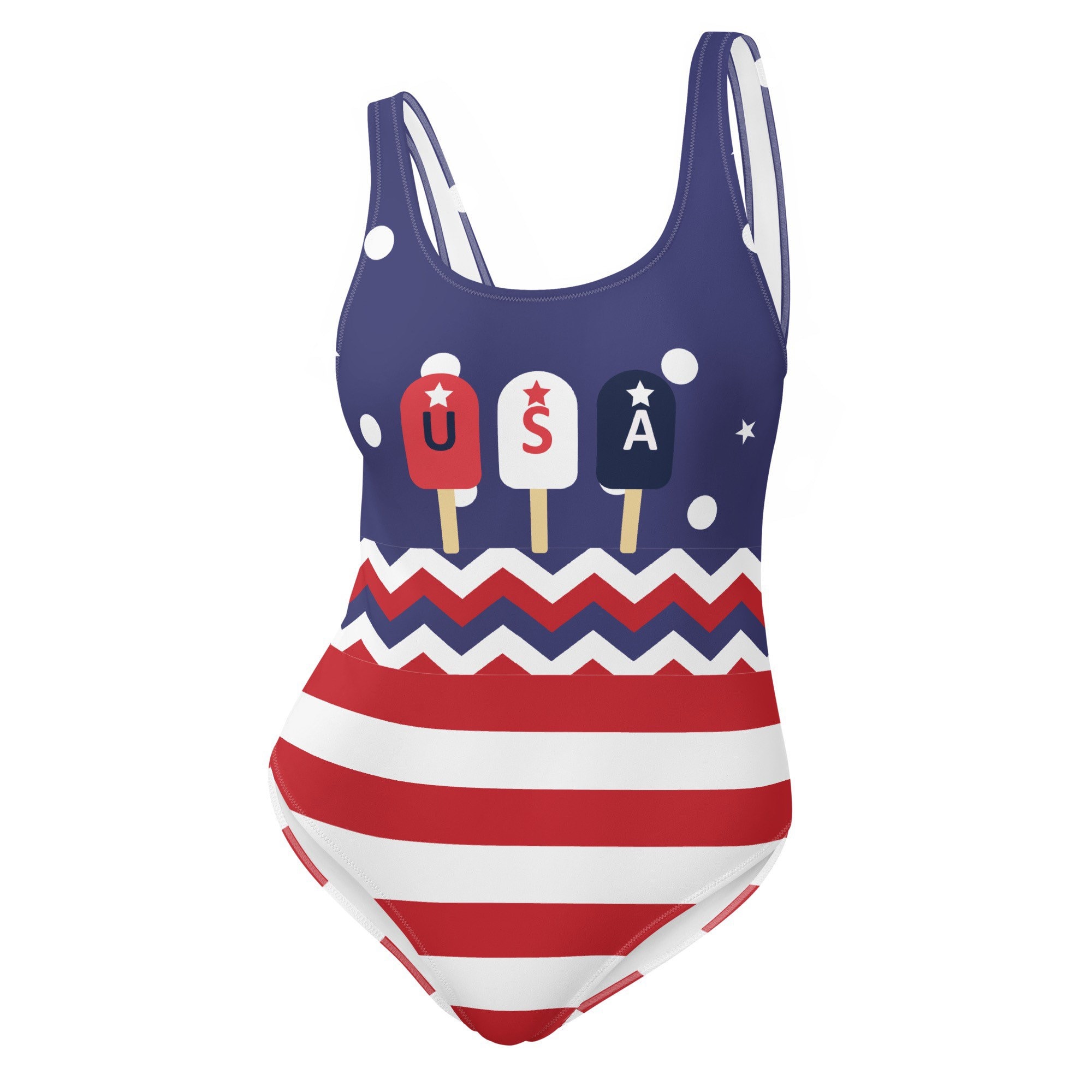 4th of July One Piece Bathing Suit Patriotic Swim Suit Etsy