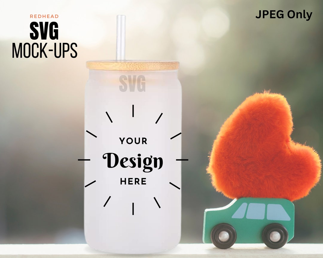 16oz Frosted Glass Can Cup Mockup Spring Mockup Add Your Own Design Etsy