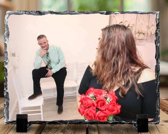 Custom Photo Slate 5x7, Personalized Stone Photo Keepsake, Memorial Gift, Graduation Gift