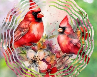 Cardinal Wind Spinner, 8” Metal Garden Decor, Outdoor Memorial Yard Art, Sympathy Gift