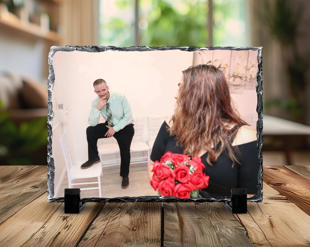 Custom Photo Slate 5x7, Personalized Stone Photo Keepsake, Memorial ...