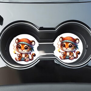 Hippie Tiger Car Coasters