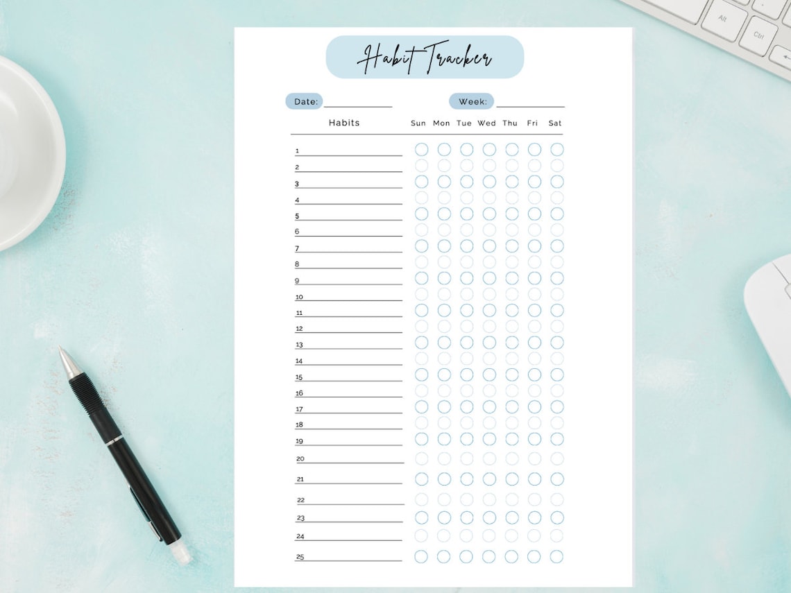 Daily Habit Tracker Printable Habit Tracker Template Daily Health Daily Habit Tracker Printable Habit Tracker Template Daily Health