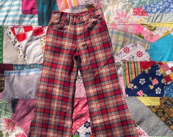 Vintage Plaid Flared Toughskin Pants (8Y)