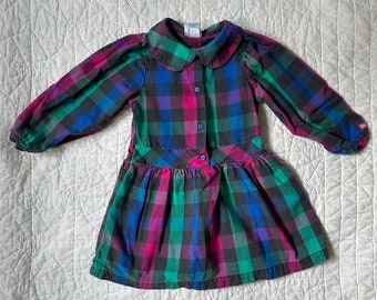 Vintage Oshkosh dress in plaid flannel (4T)