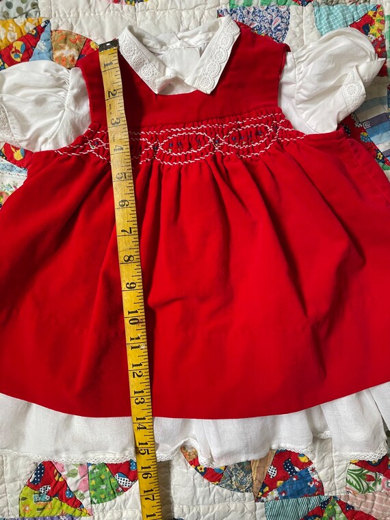 Vintage Girls Smocked Pinafore and Dress (24 mont… - image 5