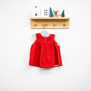 Vintage Red Velveteen Baby Dress (18 months)