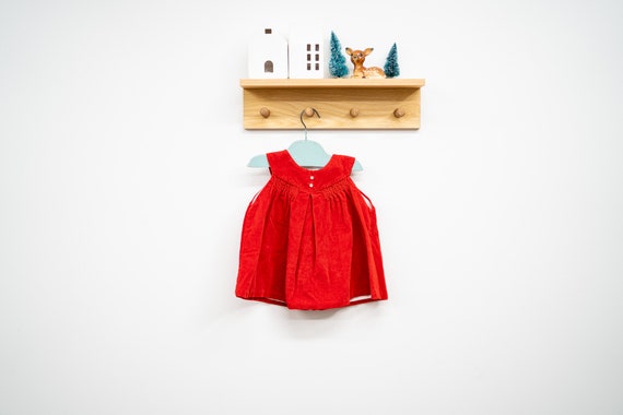 red dress 18 months Vintage Baby Girl 18 Months Dress Red Floral Ruffle Lace