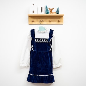 Vintage Sears Girls Blue Velvet Dress (6X)