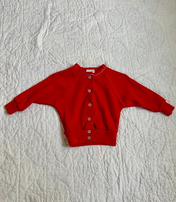 Vintage Red Baby Cardigan (6 Months)