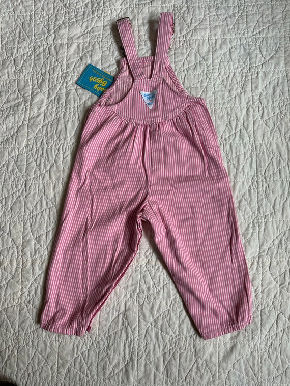 Vintage Dead Stock Pink Hickory Stripe Oshkosh Ov… - image 2