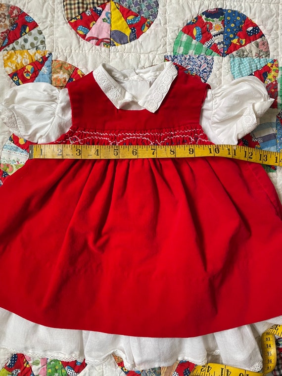 Vintage Girls Smocked Pinafore and Dress (24 mont… - image 4