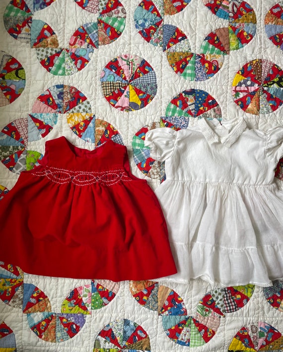 Vintage Girls Smocked Pinafore and Dress (24 mont… - image 3