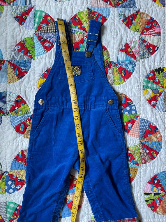 Vintage Oshkosh overalls in blue corduroy with pl… - image 5