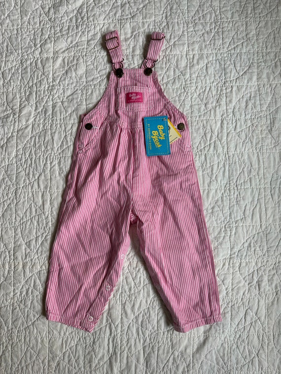 Vintage Dead Stock Pink Hickory Stripe Oshkosh Ov… - image 1