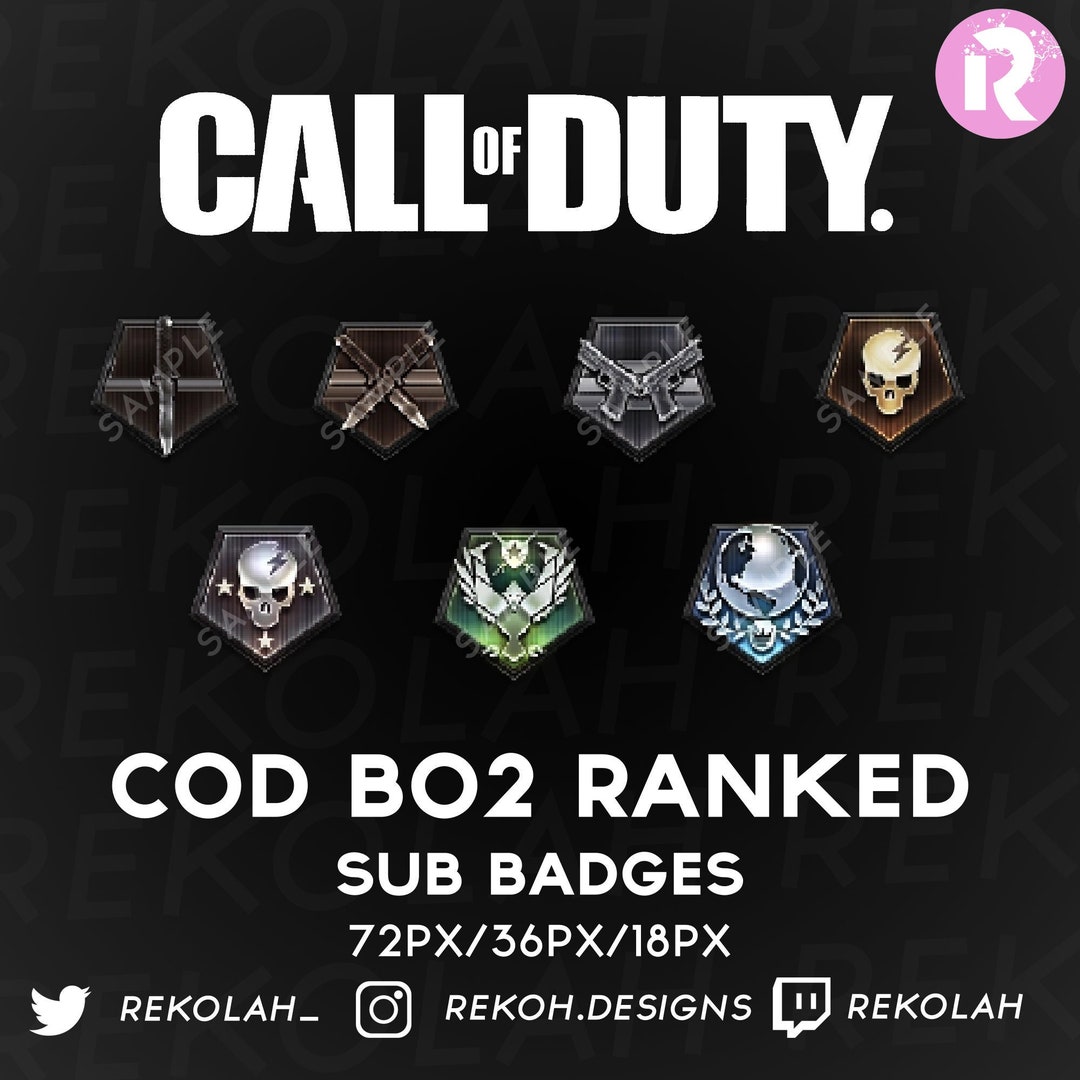 Cod BO2 Ranked Badges Twitch Sub/bit Badges/emotes for Etsy UK